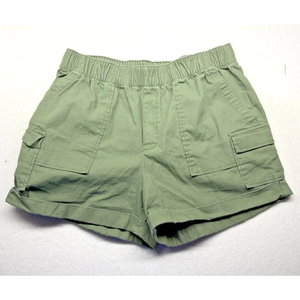 Lucky Brand Olive Green Cargo Shorts Women's Small Pull On Utility Pockets